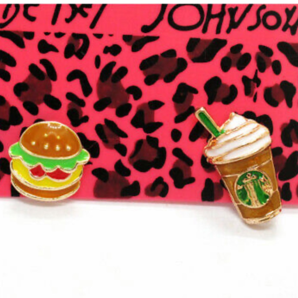 Betsey Johnson Burger & Drink Happy Food Earrings